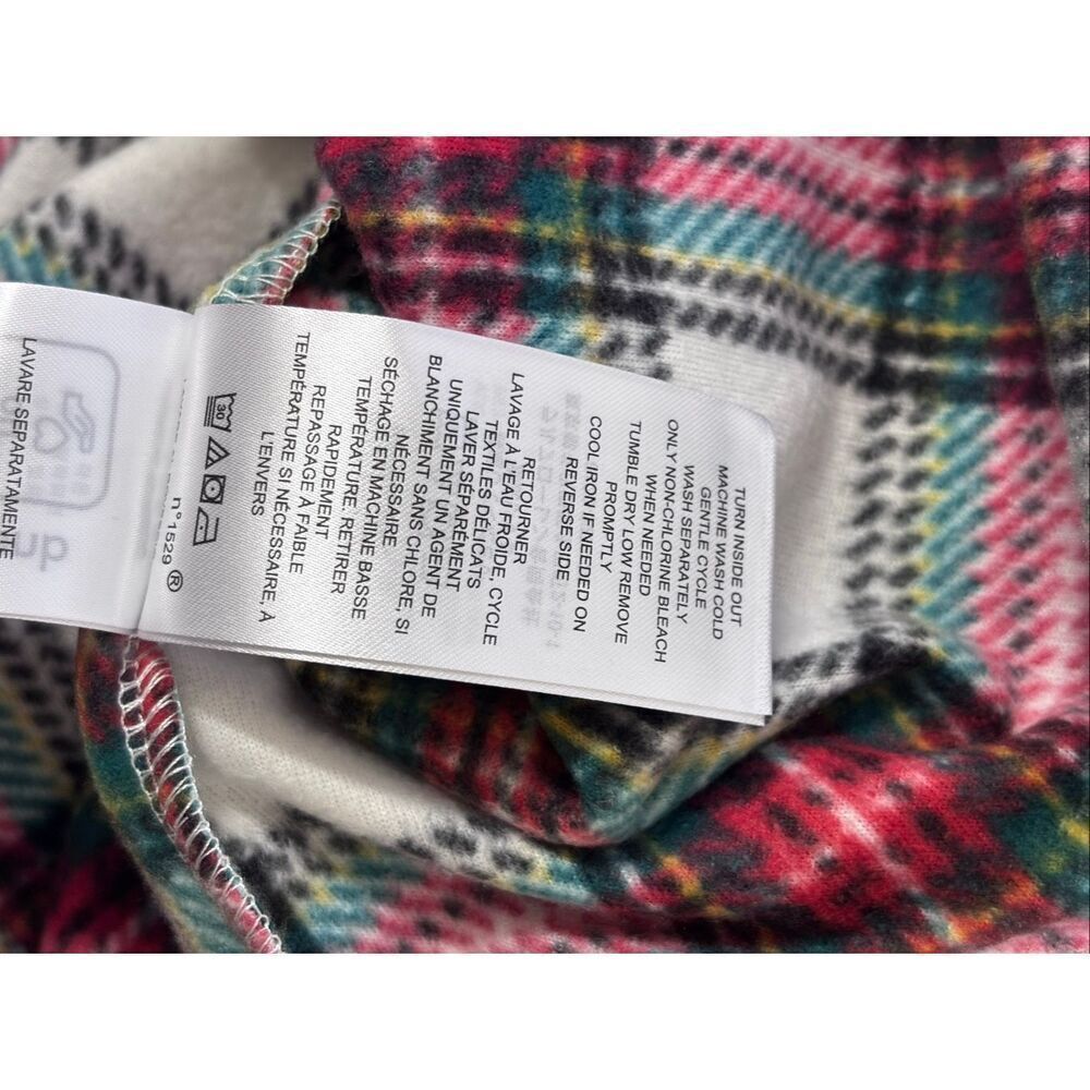Lauren Ralph Lauren Cream Red Plaid Soft Fleece Pajama 2 PC Set XL Women’s new - Picture 6 of 10